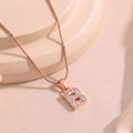 Estele Rosegold Splendid Medium 'B' Letter Pendant with Austrian Crystals for Women