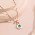 Estele Rose Gold Plated Round Shaped Evil Eye Charm Pendant for Girls/Women