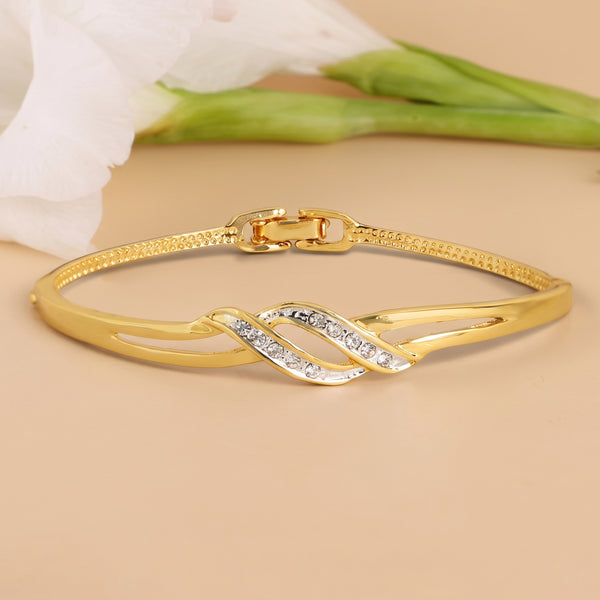 Gold Silver Wave Wrap Cuff Bracelet