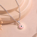 Estele Rhodium Plated Round Shaped Evil Eye Charm Pendant for Girls/Women