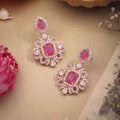 Shobha Ruby CZ Hasli Drop Earrings