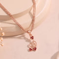 Estele Rose Gold Plated Heart shaped Pendant with Austrian Crystals for Women