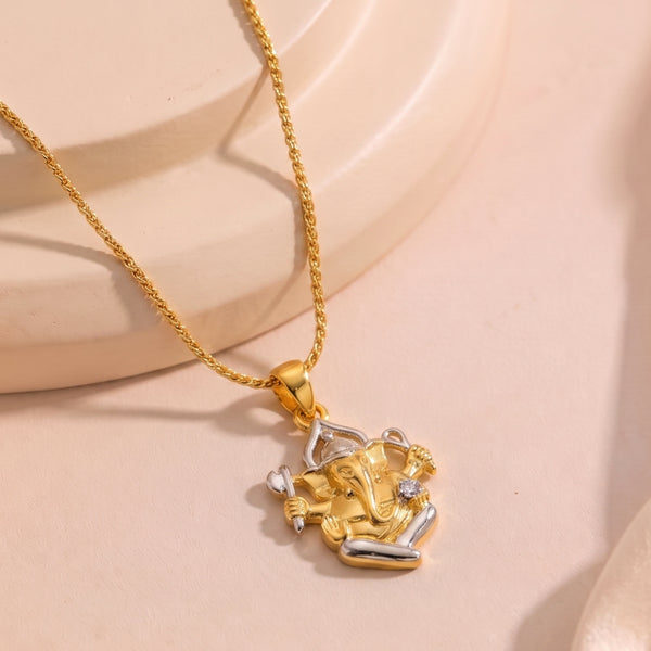 Ganesha Pendant Chain Gold Plated
