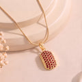 Trendy Gold Plated Candy Pendant with Fancy Red Austrian Diamond Crystals