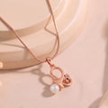 Estele Rose Gold Plated Beautiful Peacock Designer Pendant with Pearl for Girls & Women