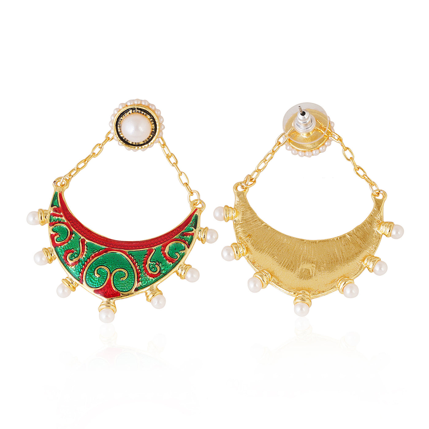 Estele Gold Plated Beautiful Designer Earrings with Pearl for Women