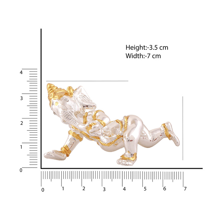 Estele Gold & Rhodium Plated Bal Ganesha Idol (2TN)