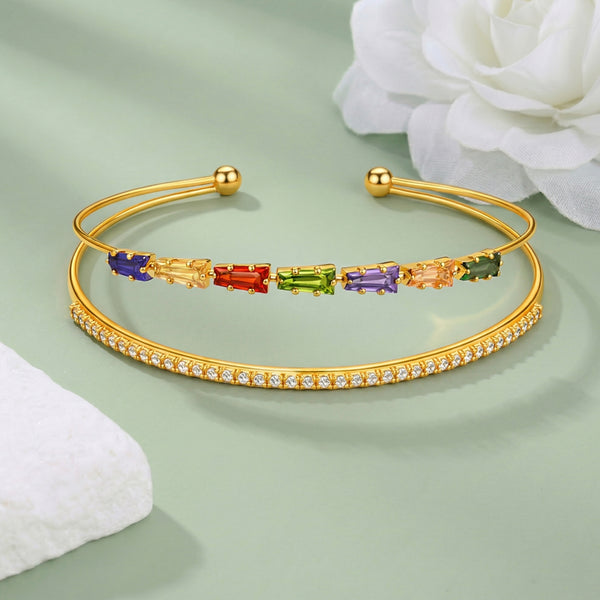 Gold Multicolour Crystal Adjustable Bracelet