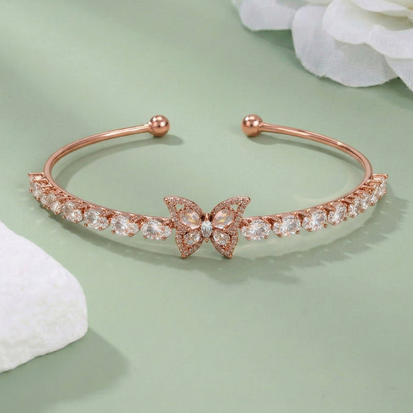 Rose Gold Butterfly Floral Adjustable Bracelet
