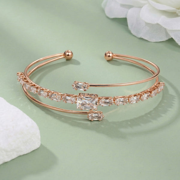 Rose Gold Baguette Adjustable Bracelet