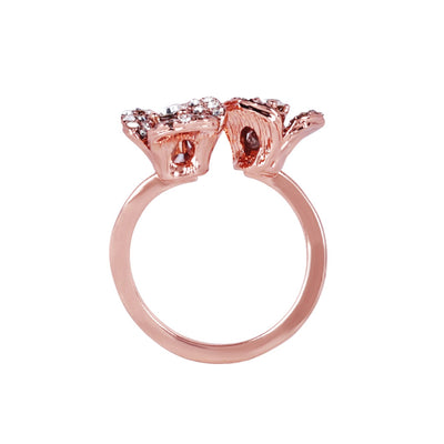 Estele Valentine ROSE Special Modern Rose Motif Flexible Finger Ring for Women: Lightweight Adjustable Design with Floral Charm Stylish & Comfortable Fit