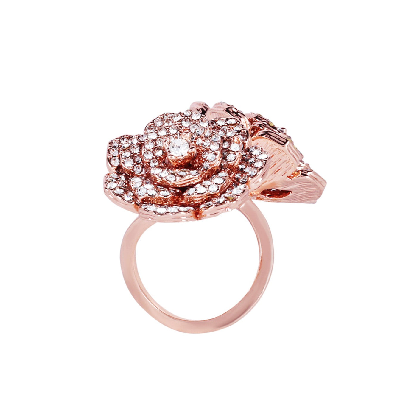 Estele Valentine ROSE Special â€“ Minimalist Lightweight Rose Finger Ring: Rosegold Plated Flexible Floral Motif Jewelry for Women â€“ Perfect for Everyday Glam