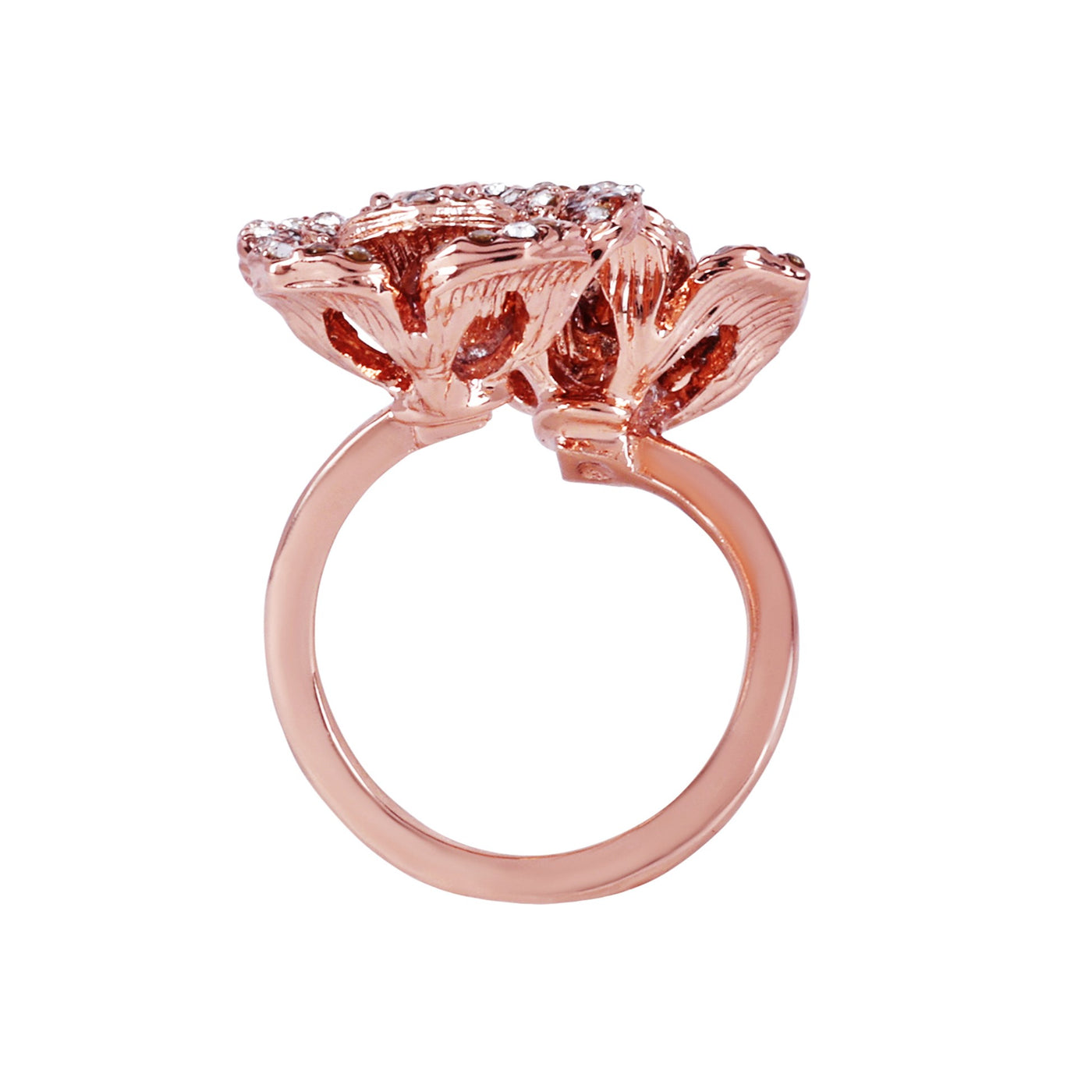 Estele Valentine ROSE Special â€“ Floral Rose Design Adjustable Finger Ring: Lightweight Rosegold Plated Flexible Jewelry for Women â€“ Timeless & Comfortable Fit