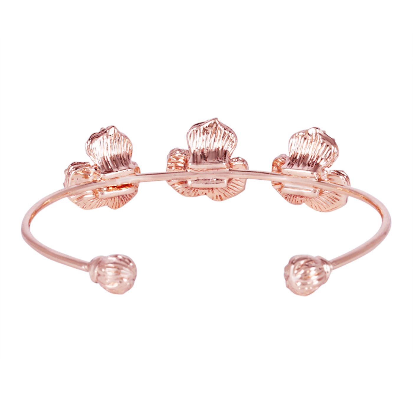 Estele Valentine ROSE Special Modern Rose Motif Cuff Bracelet: Stylish Rosegold Plated with Floral Detailing A Fashionable Statement for Women