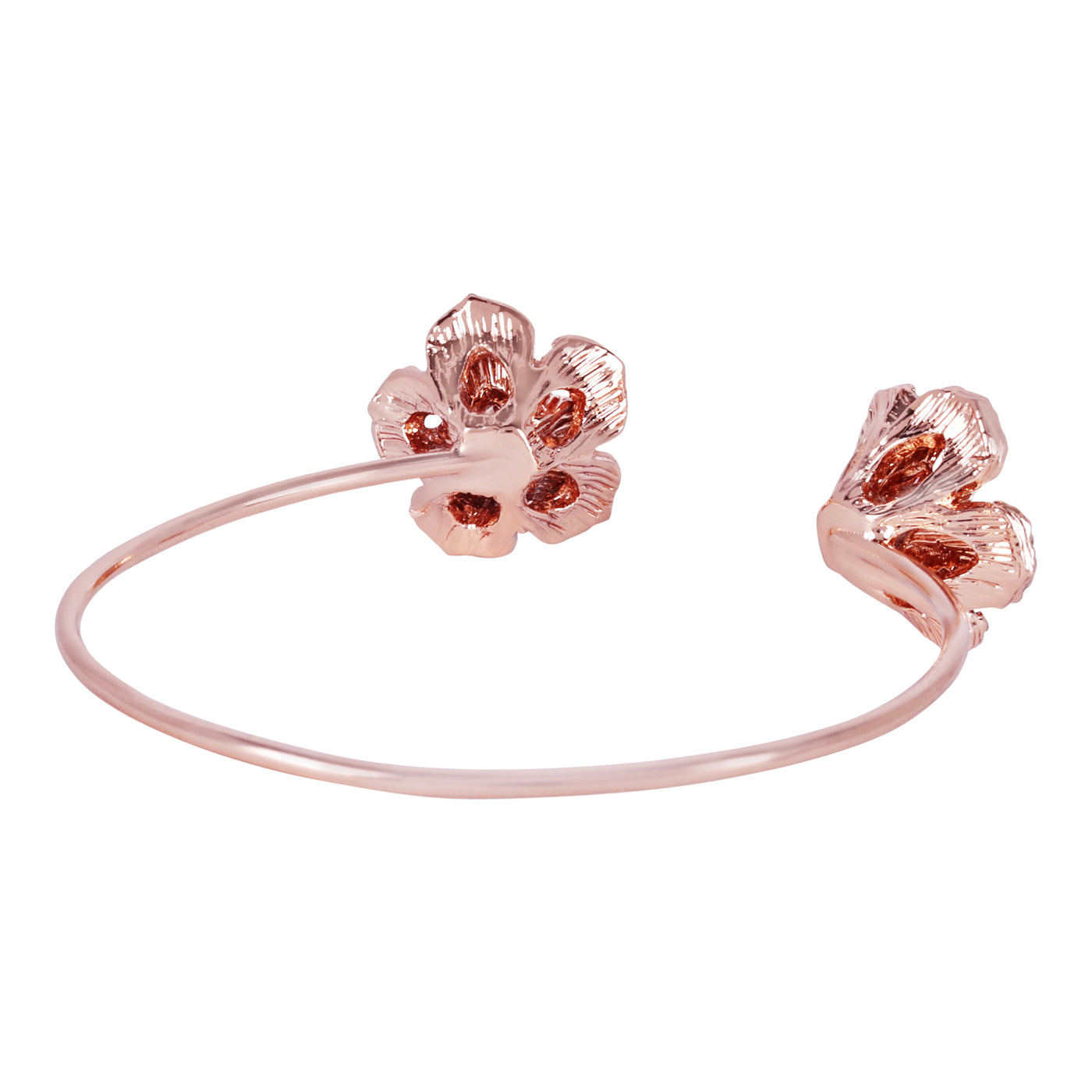 Estele Valentine ROSE Special Exclusive Rose Motif Cuff Bracelet: Rosegold Plated with Exquisite Floral Design Ideal Jewelry for Women's Special Moments