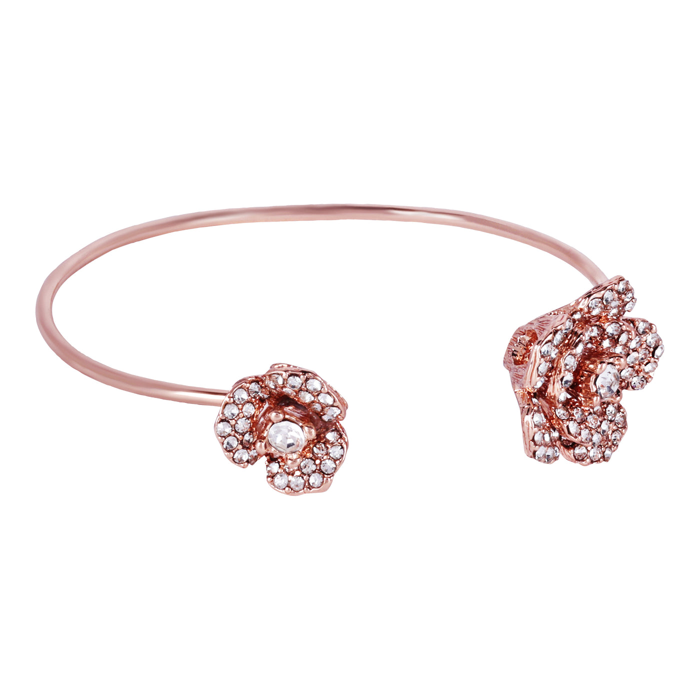 Estele Valentine ROSE Special Stunning Floral Rose Design Cuff Bracelet with Premium Rosegold Finish Jewelry for Women A Timeless Piece for All Occasions