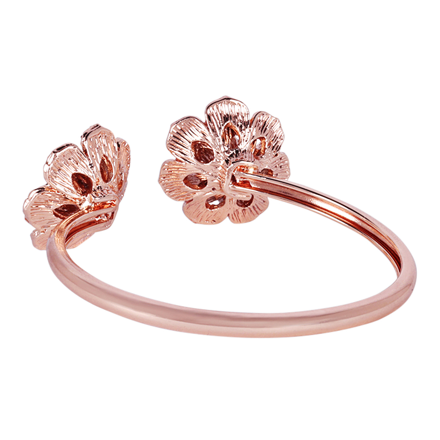 Estele Valentine ROSE Special Elegant Rose Motif Cuff Bracelet: Exclusive Rosegold Plated Floral Design for Women Perfect for Stylish Daywear & Evening Glam