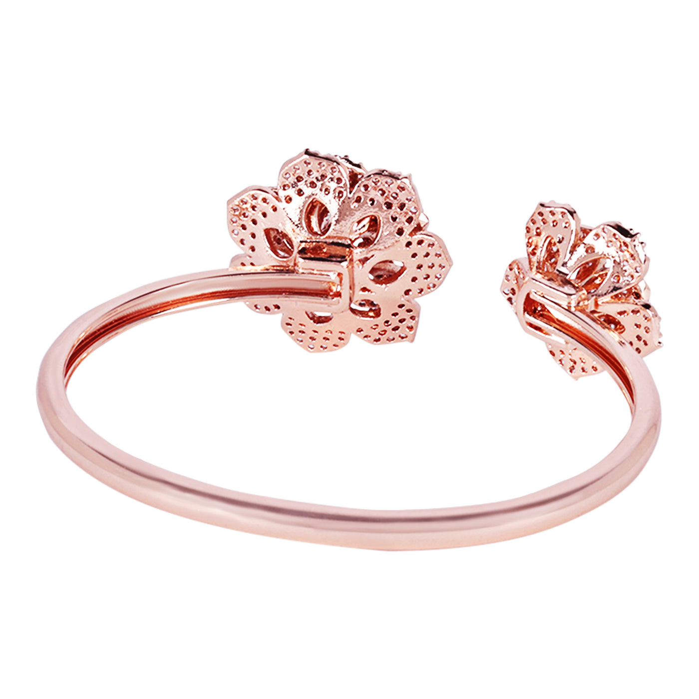 Estele Valentine ROSE Special Exclusive Rose Motif Cuff Bracelet for Women with Premium Rosegold Finish|Adjustable & Comfort Fit for All Wrist Sizes