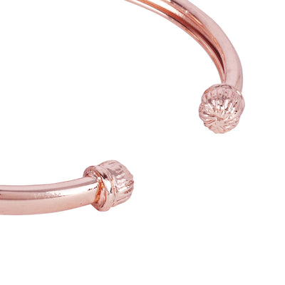 Estele Valentine ROSE Special Rosegold Plated Classic Rose Motif Cuff Bracelet: Timeless Floral Design for Women Perfect Jewelry for Parties & Celebrations