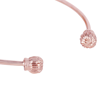 Estele Valentine ROSE Special Sophisticated Rose Motif Cuff Bracelet: Premium Rosegold Plated with Beautiful Floral Design Ideal Jewelry for Elegant Looks