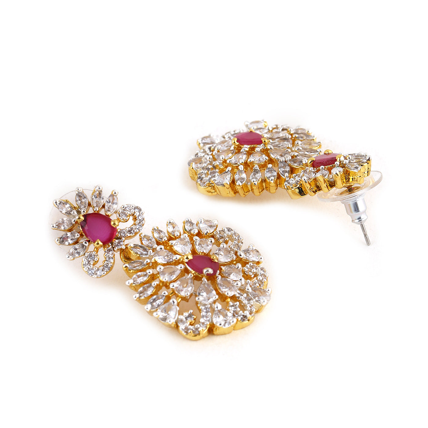 Estele - Pearl Ruby and Diamond Sitara Choker Necklace set