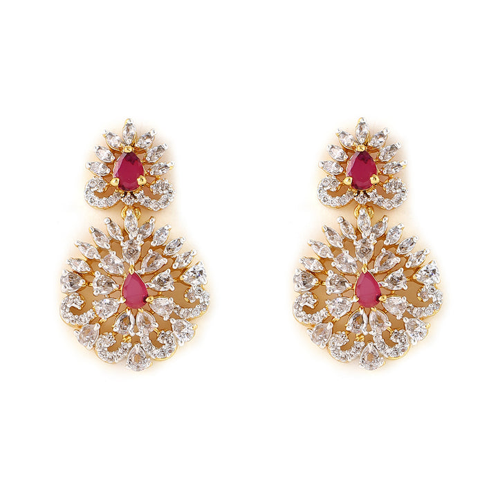 Estele - Pearl Ruby and Diamond Sitara Choker Necklace set