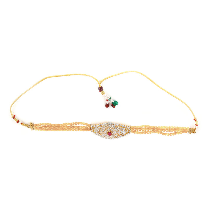 Estele - Pearl Ruby and Diamond Sitara Choker Necklace set