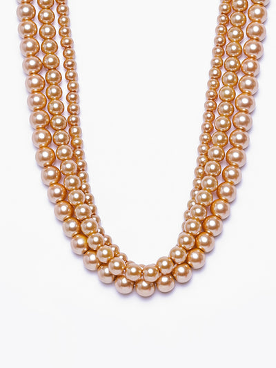 Estele Gold Plated Pearls Vintage Necklace for Women