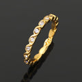 Estele Gold Plated Leaf Eternity Finger Ring with Crystals for Women