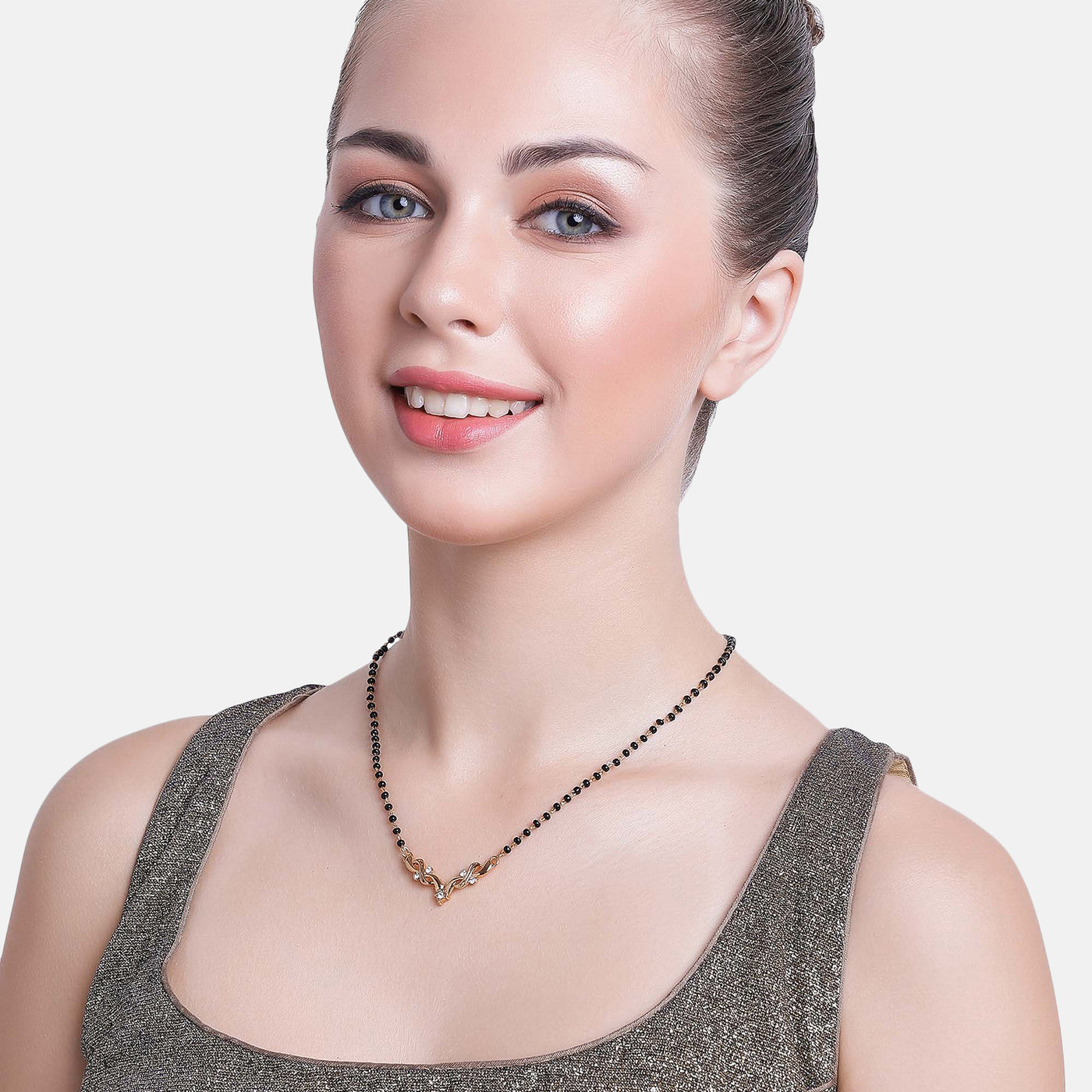 Estele Gold Plated Ravishing Mangalsutra Necklace with Austrian Crystals for Women