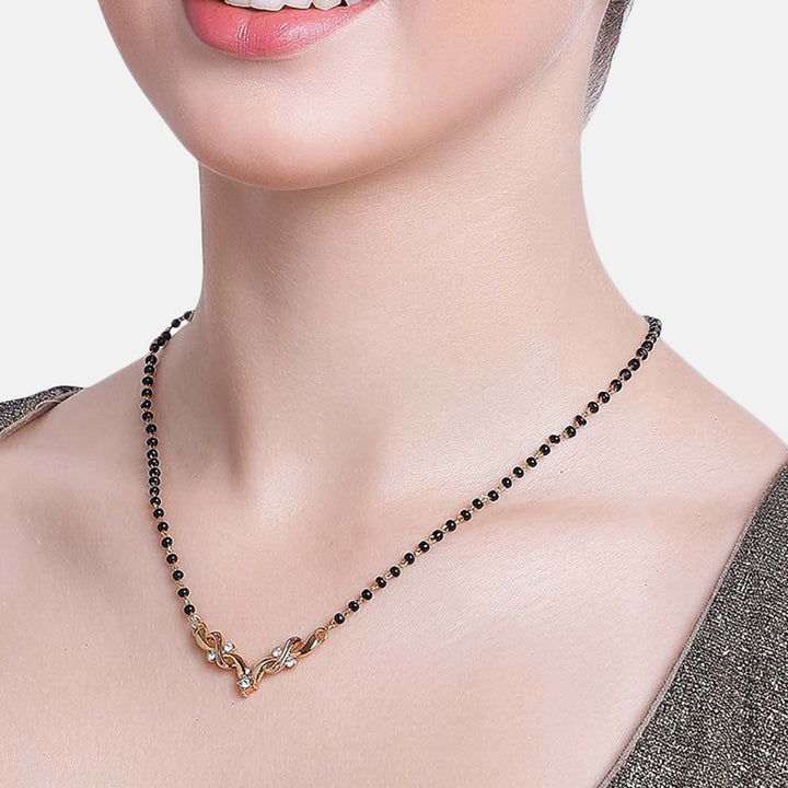 Estele Gold Plated Ravishing Mangalsutra Necklace with Austrian Crystals for Women