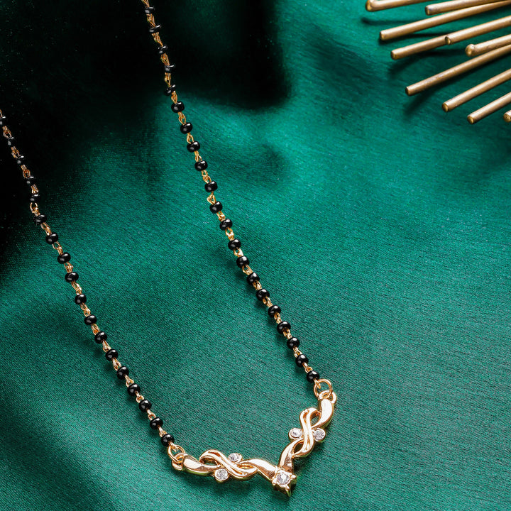 Estele Gold Plated Ravishing Mangalsutra Necklace with Austrian Crystals for Women