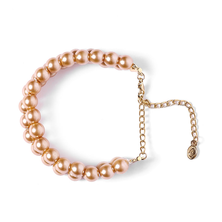 Estele - Gold Pearl Double Line Bracelet