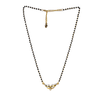 Estele Gold & Rhodium Plated Exquisite Mangalsutra Necklace with Austrian Crystals for Women