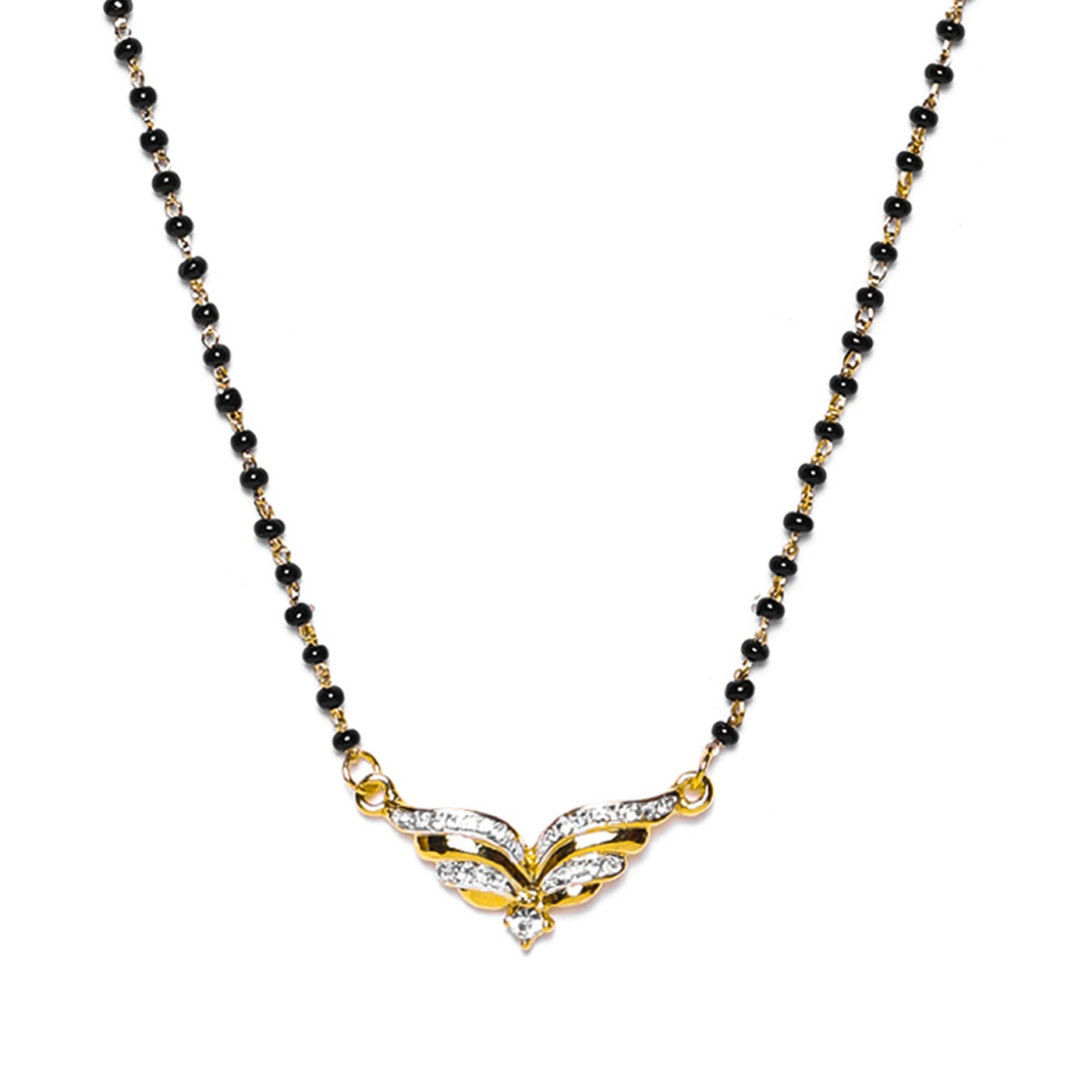 Estele Gold & Rhodium Plated Exquisite Mangalsutra Necklace with Austrian Crystals for Women