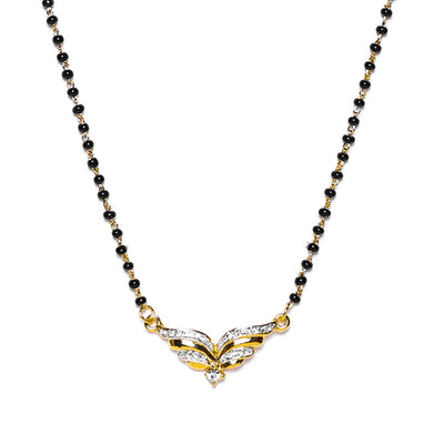 Estele Gold & Rhodium Plated Exquisite Mangalsutra Necklace with Austrian Crystals for Women