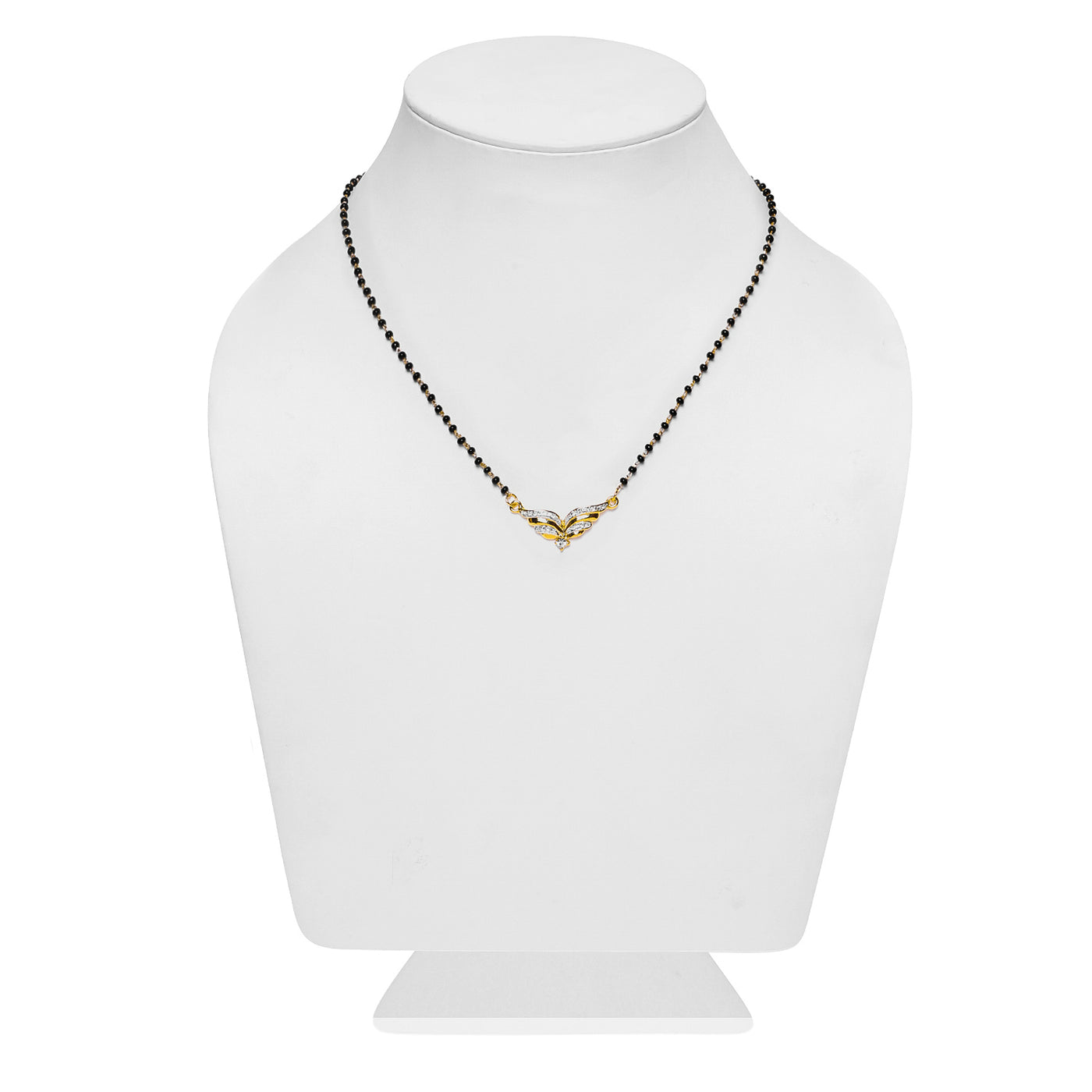 Estele Gold & Rhodium Plated Exquisite Mangalsutra Necklace with Austrian Crystals for Women