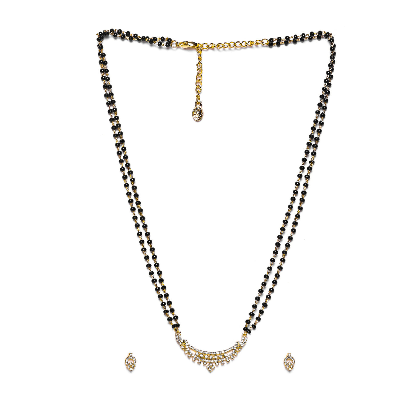 Estele Gold Plated Innovative Mangalsutra Necklace Set with Austrian Crystals for Women