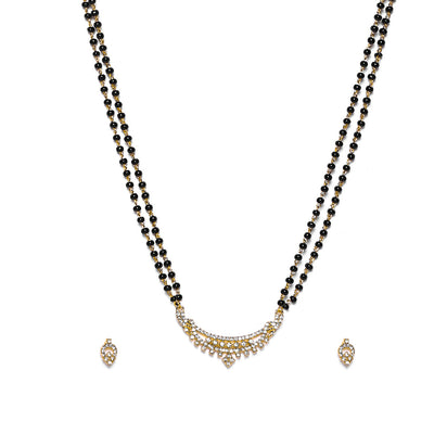 Estele Gold Plated Innovative Mangalsutra Necklace Set with Austrian Crystals for Women