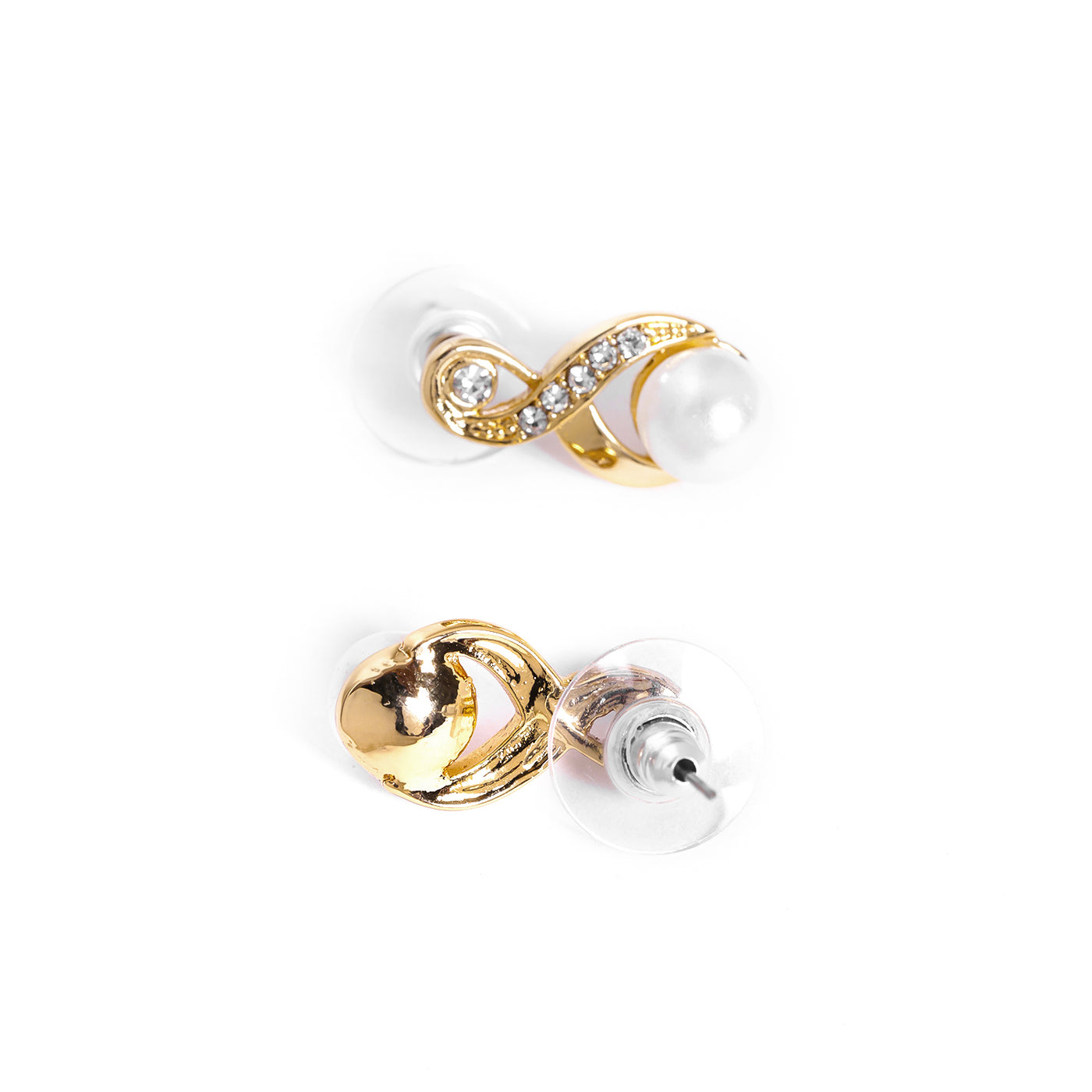 Estele Gold Plated Pearl Drop Necklace Set