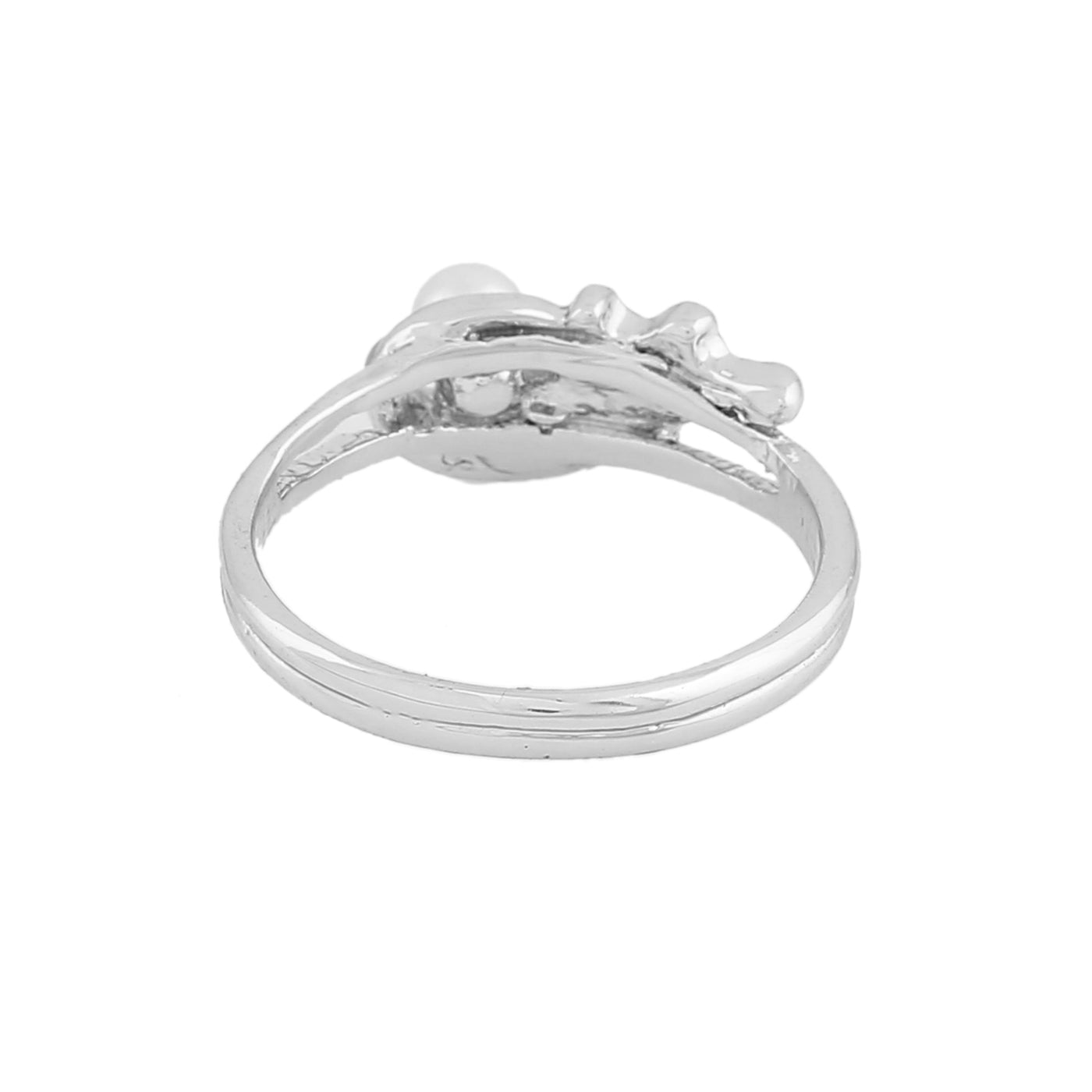 Estele Rhodium Plated Splendid Finger Ring with Austrian Crystals for Women