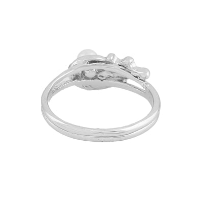 Estele Rhodium Plated Splendid Finger Ring with Austrian Crystals for Women