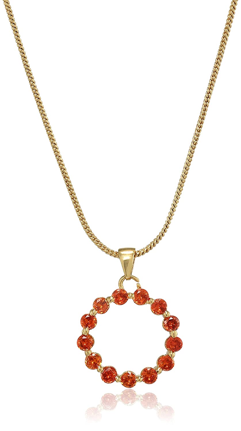 Trendy Candy Pendant with fancy Orange crystals Stones