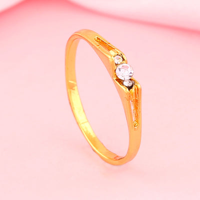 Estele Gold Plated Splendid Finger Ring with Austrian Crystals for Women