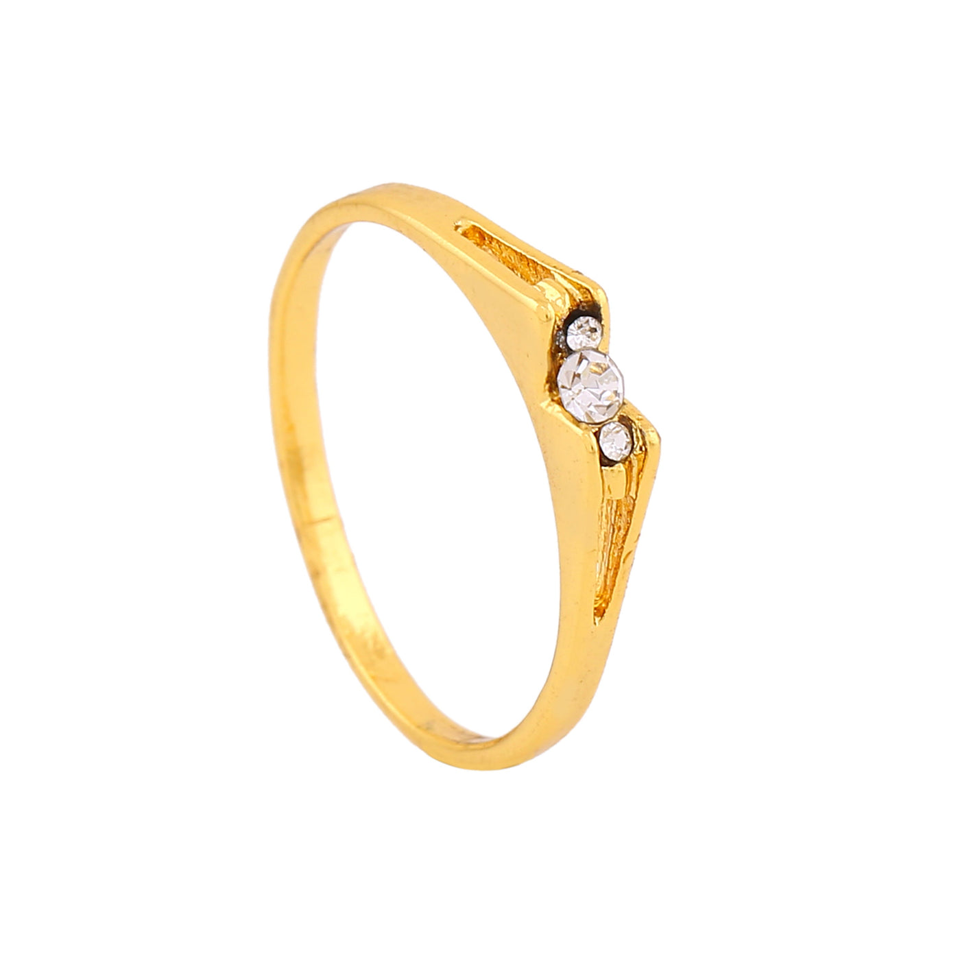Estele Gold Plated Splendid Finger Ring with Austrian Crystals for Women