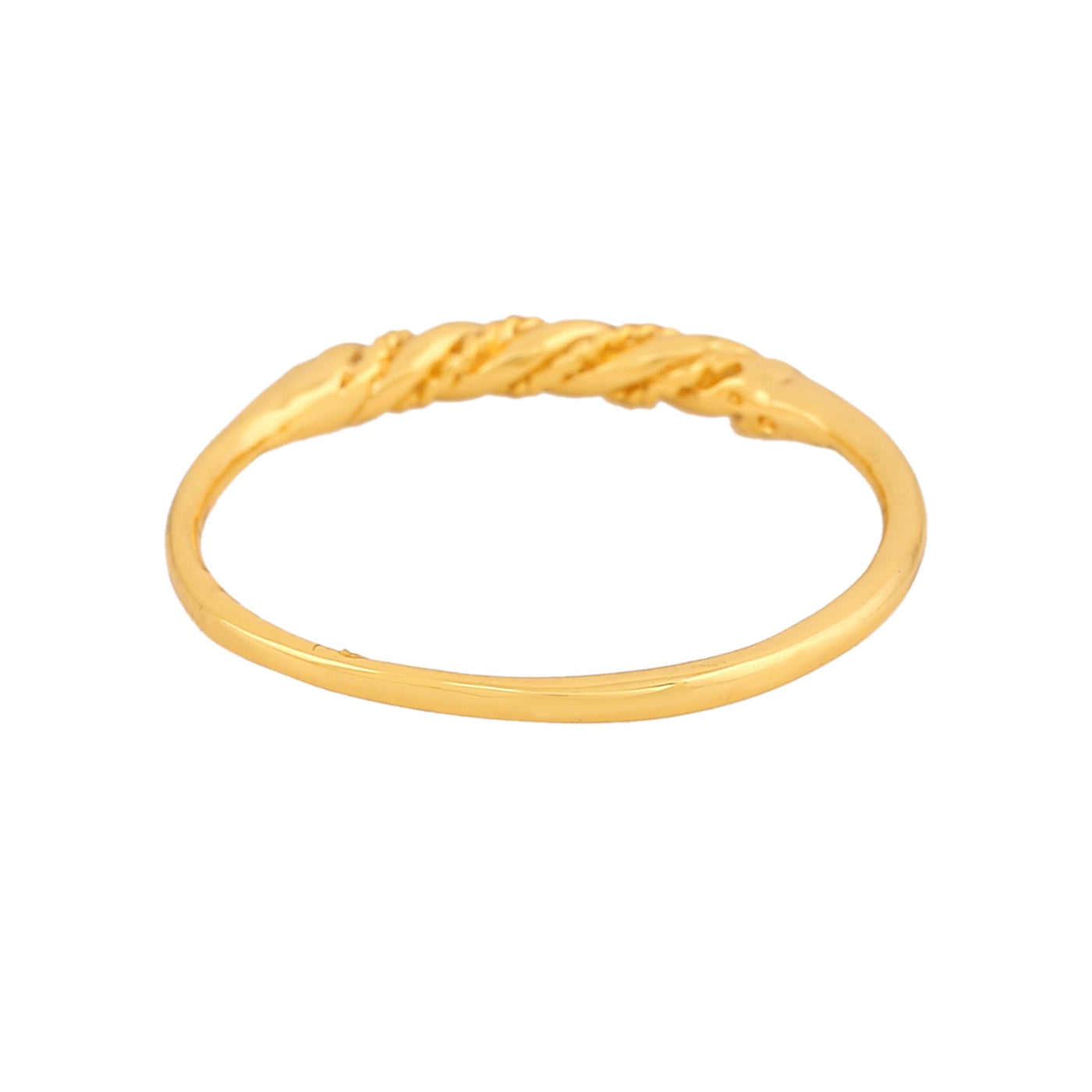 Estele Gold Plated Twisted Pattrened Finger Ring for Women