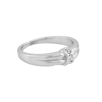 Estele Rhodium Plated Beautiful Finger Ring with Crystals for Women