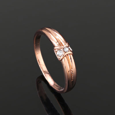 Estele Rose Gold Plated Beautiful Finger Ring with Crystals for Women