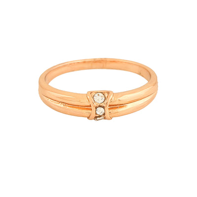 Estele Rose Gold Plated Beautiful Finger Ring with Crystals for Women