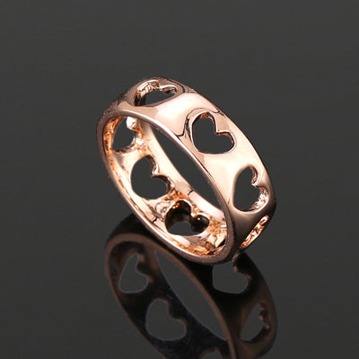 Estele Rose Gold Plated Heart-Shaped Finger Ring for Women